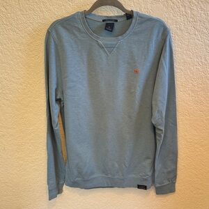 Scotch & Soda Light Blue Crewneck Sweater with Small Red Logo